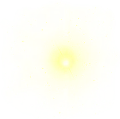 Yellow Light Burst Effect on Transparent Background