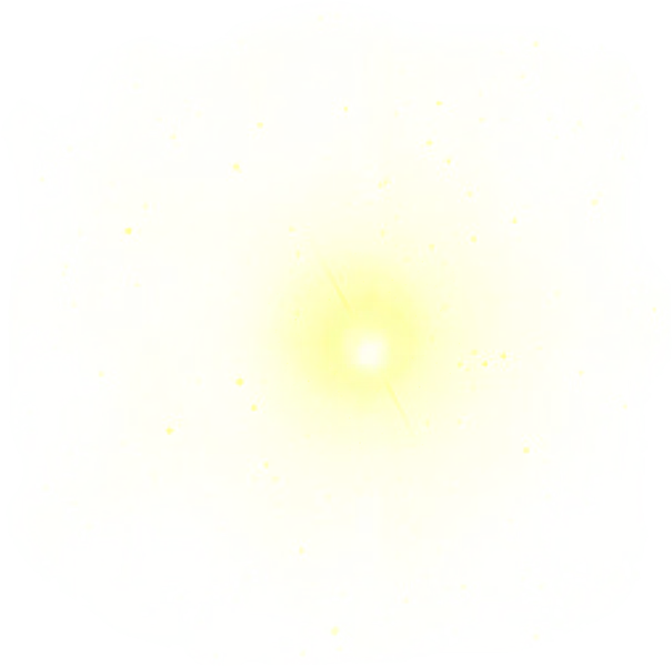 Yellow Light Burst Effect on Transparent Background