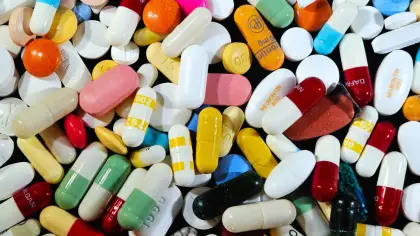 Pile of Multicolored Pills and Capsules