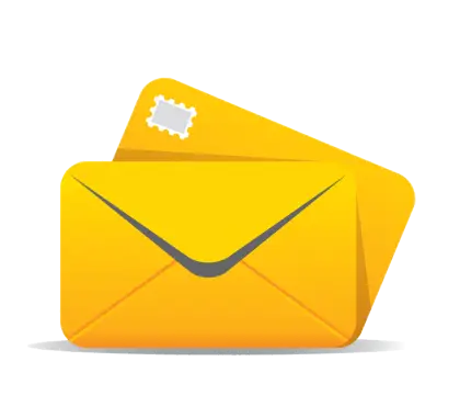Yellow Envelope with Postage Icon