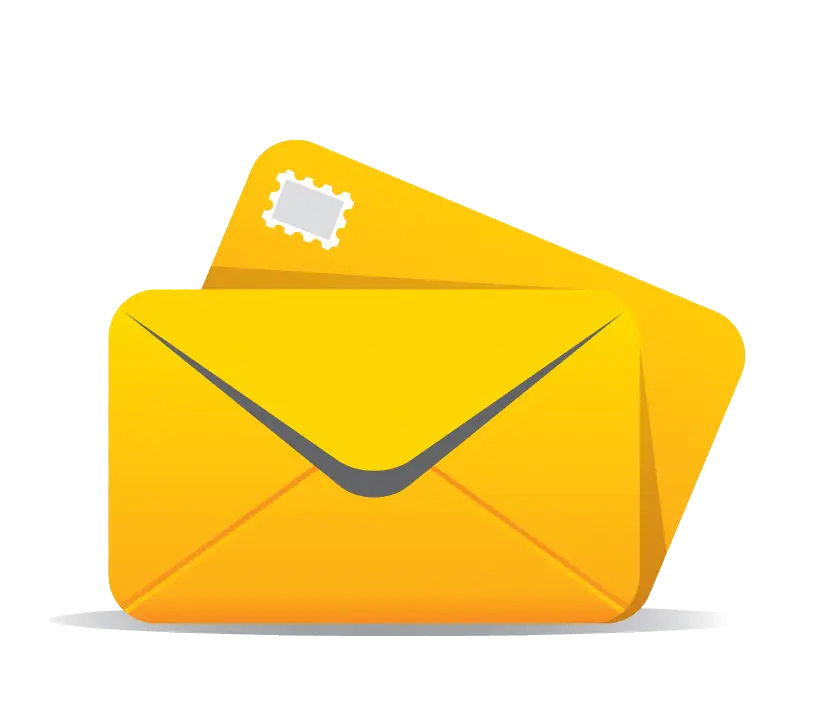 Yellow Envelope with Postage Icon