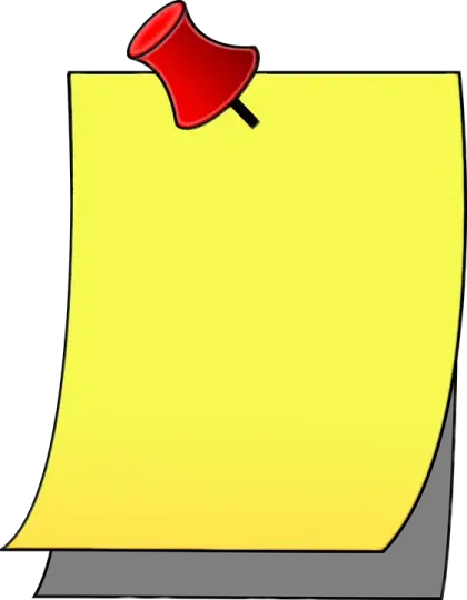 Yellow Sticky Note with Red Pin Illustration