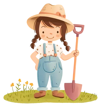 Cute Girl Gardener Illustration