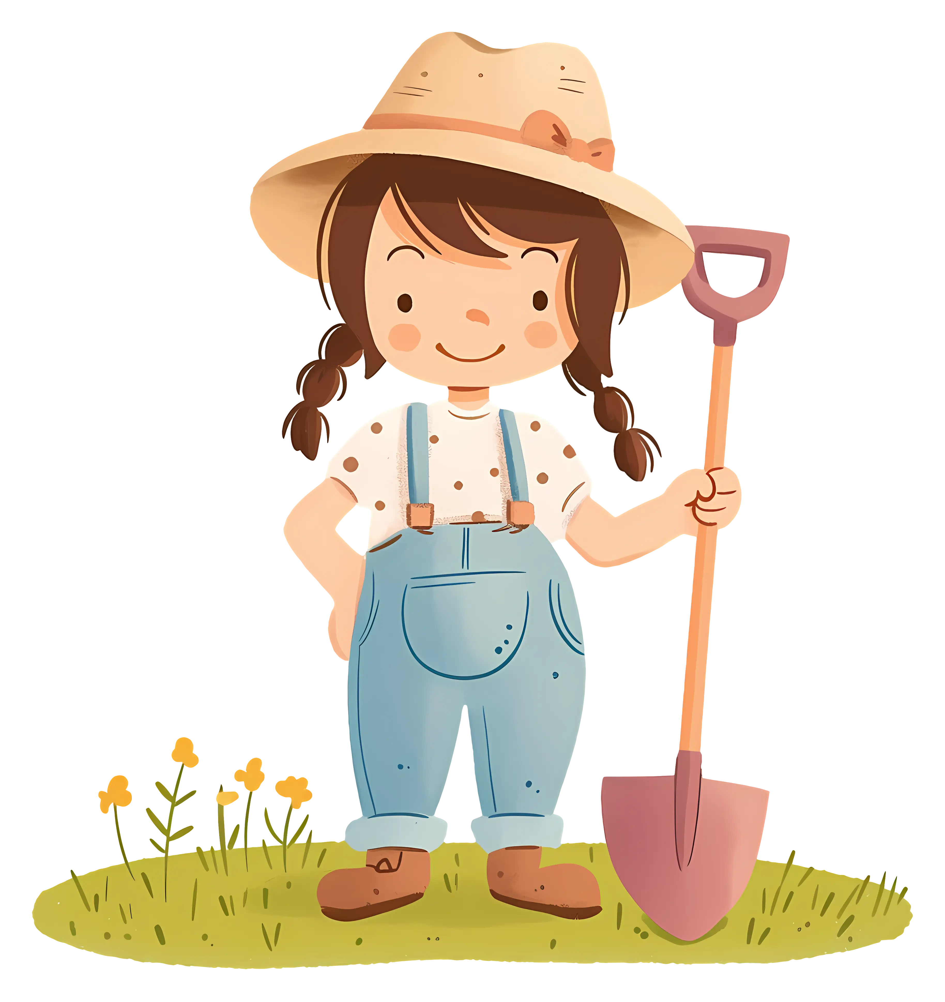 Cute Girl Gardener Illustration