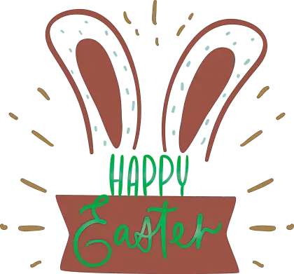 Happy Easter with Bunny Ears Illustration