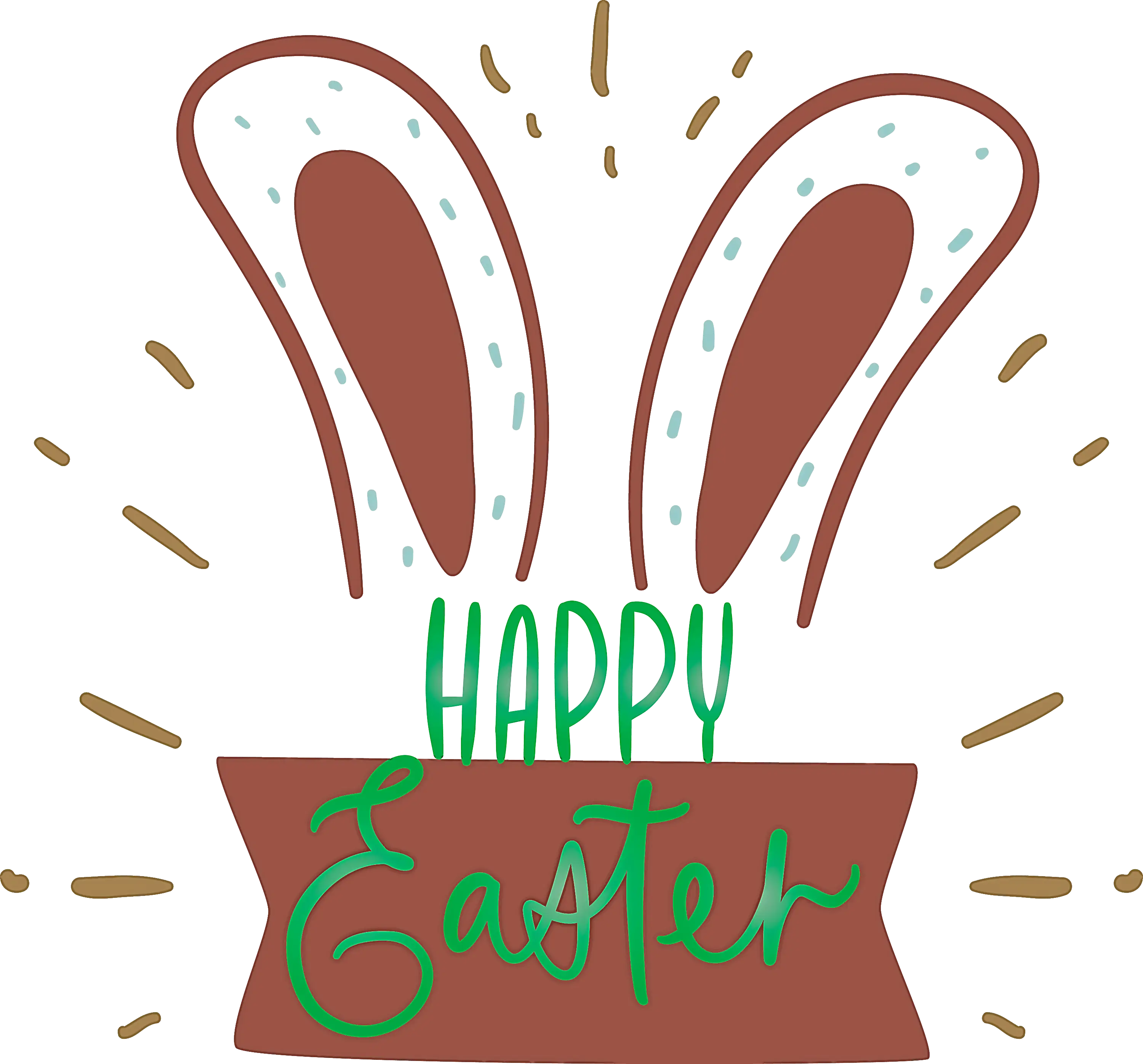 Happy Easter with Bunny Ears Illustration