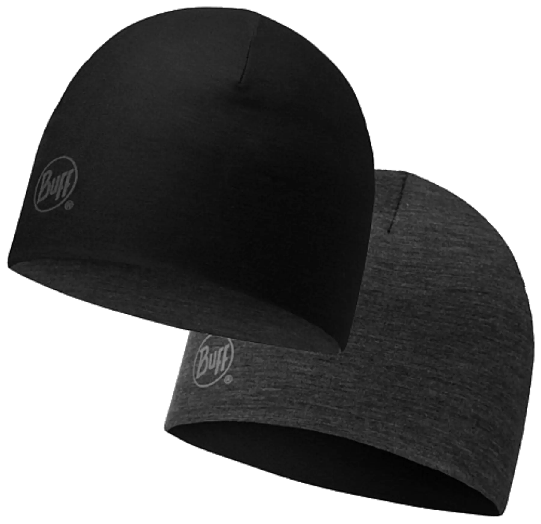 Black and Gray Winter Beanie Hat Set