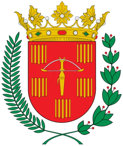 Decorative Red and Gold Crest Emblem