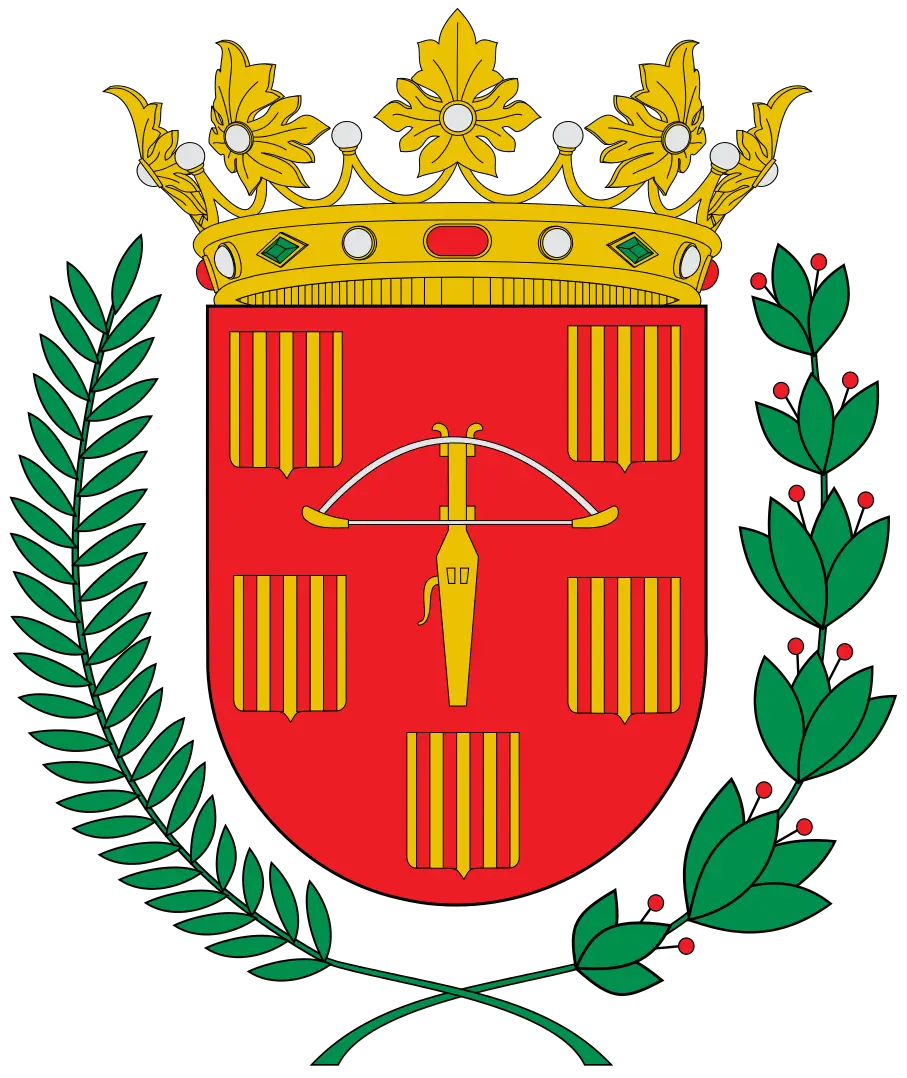 Decorative Red and Gold Crest Emblem