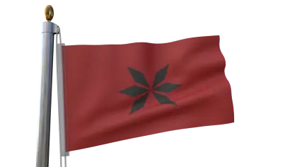 Red Flag with Black Star Emblem
