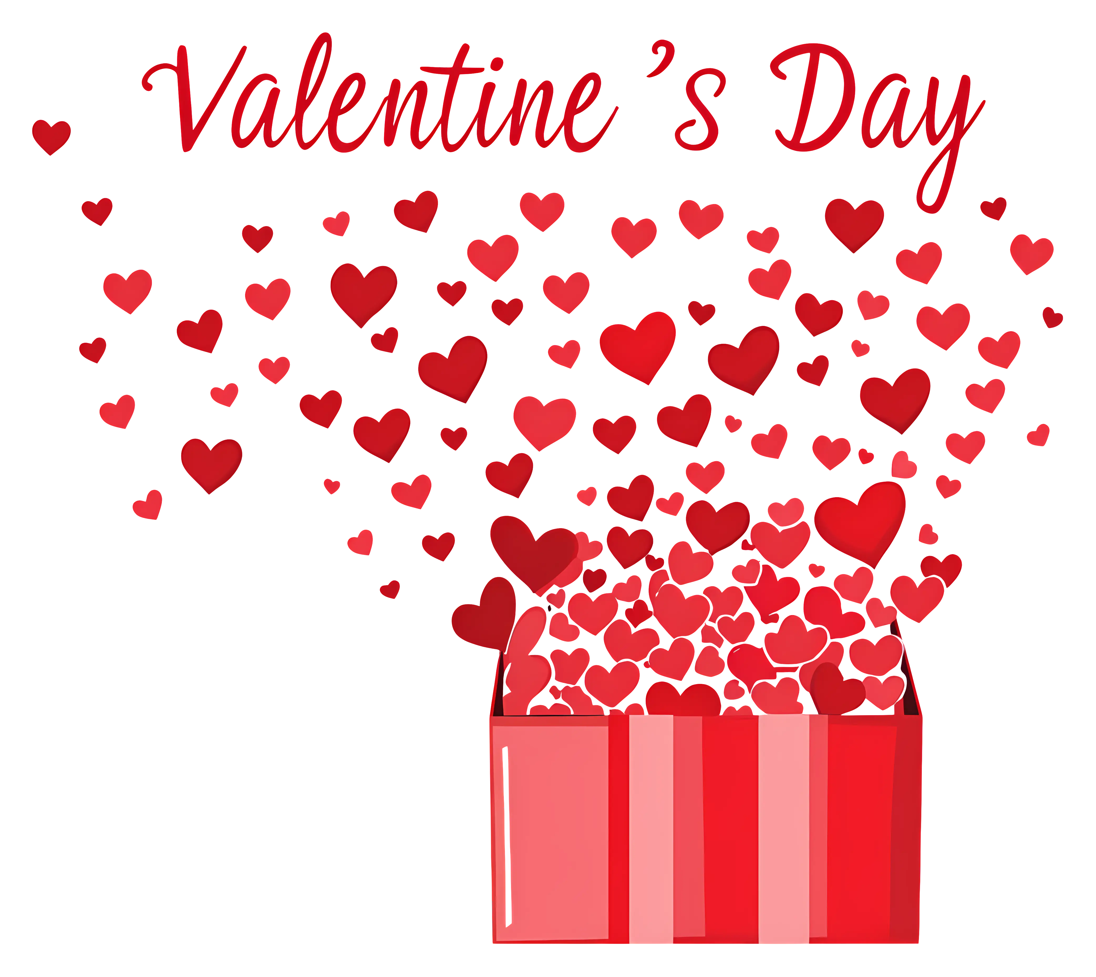Valentine's Day Hearts and Gift Box