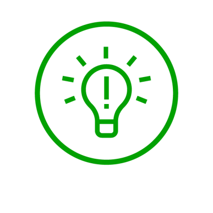 Green Lightbulb Icon for Ideas