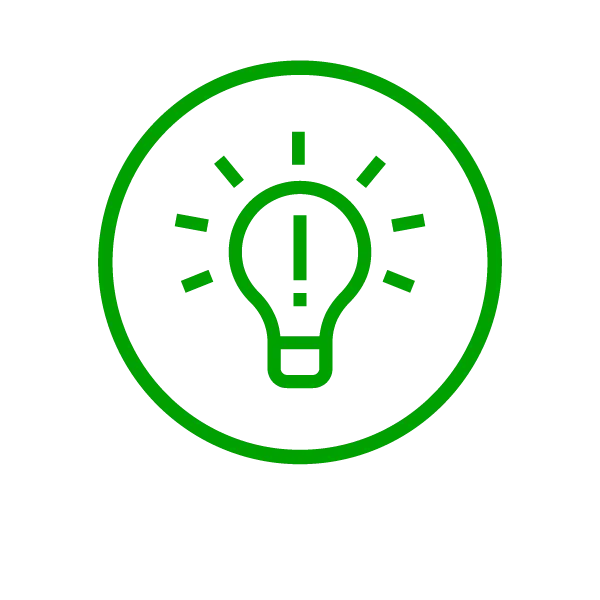 Green Lightbulb Icon for Ideas