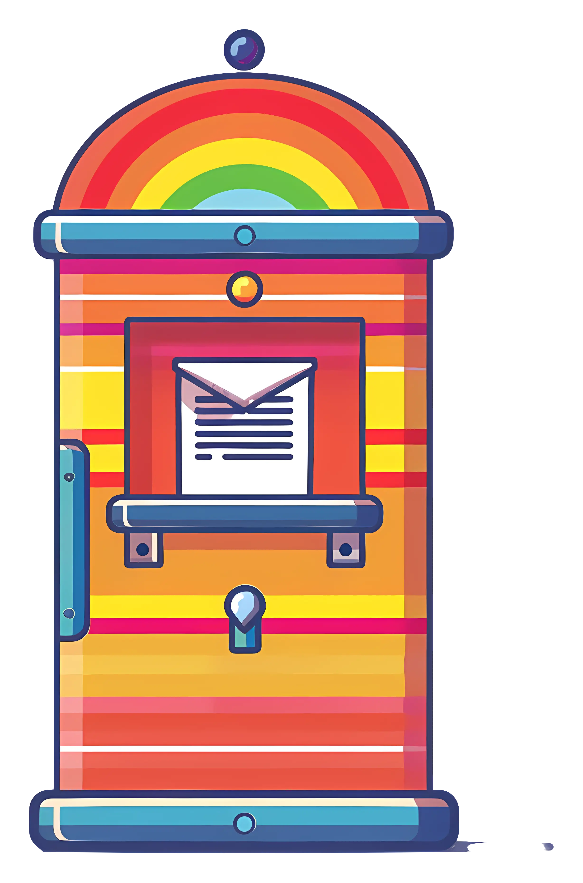 Rainbow Mailbox with Letter