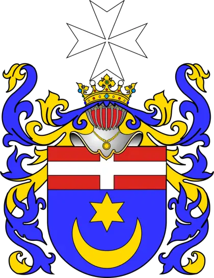 Colorful Coat of Arms with Heraldic Crest