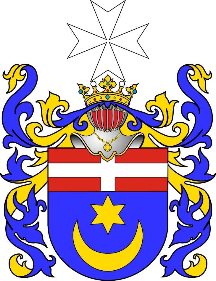 Colorful Coat of Arms with Heraldic Crest