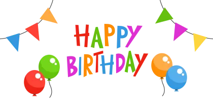 Decorative Happy Birthday Banner with Balloons