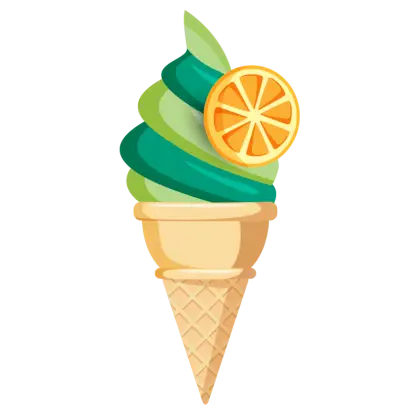 Tropical Green Ice Cream with Orange Slice