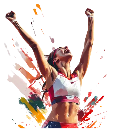 Female Athlete in Victory Celebration