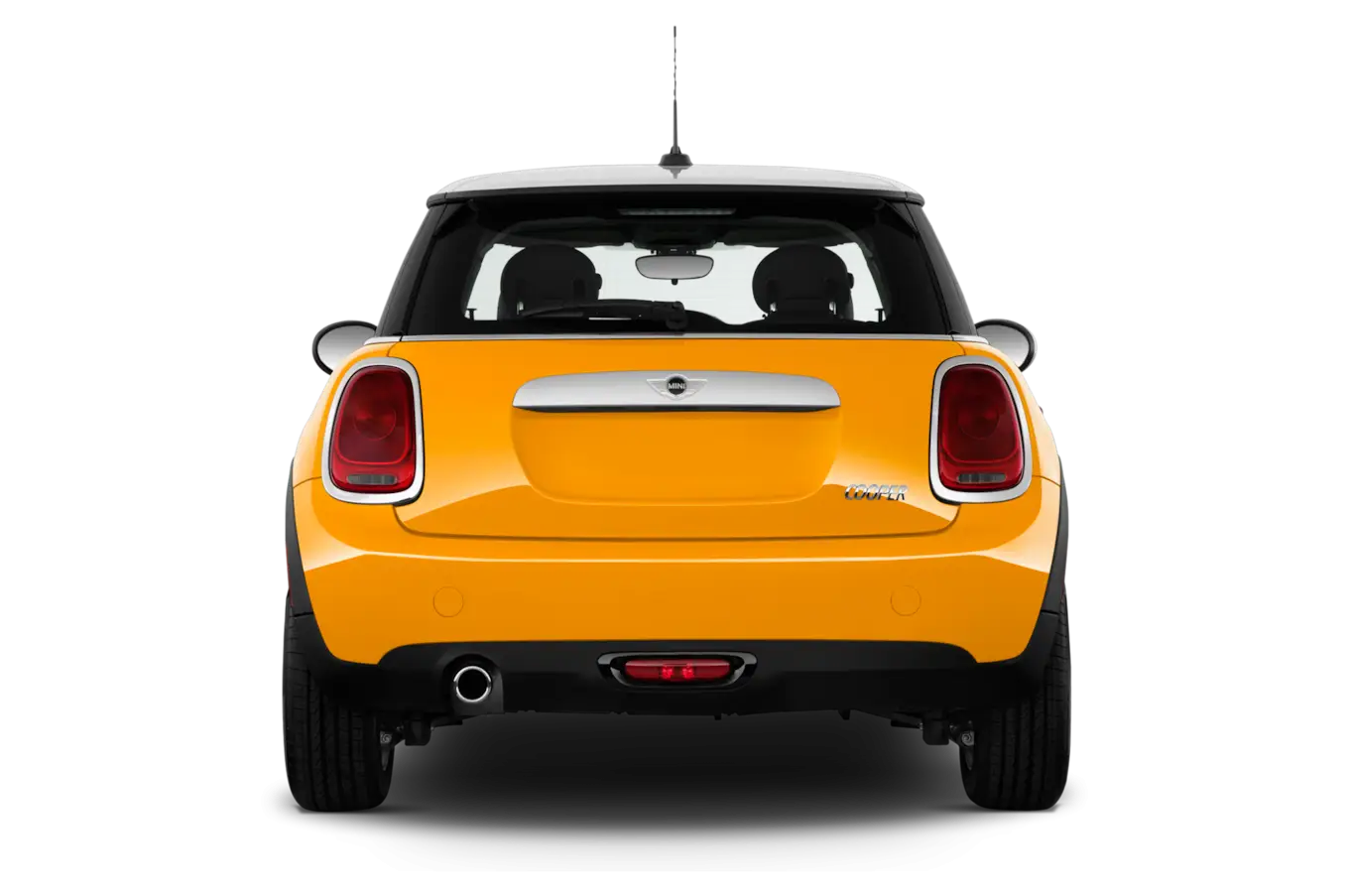 Yellow Car Rear View