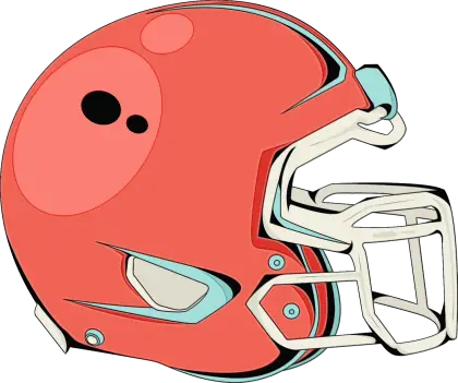 Red Football Helmet Illustration
