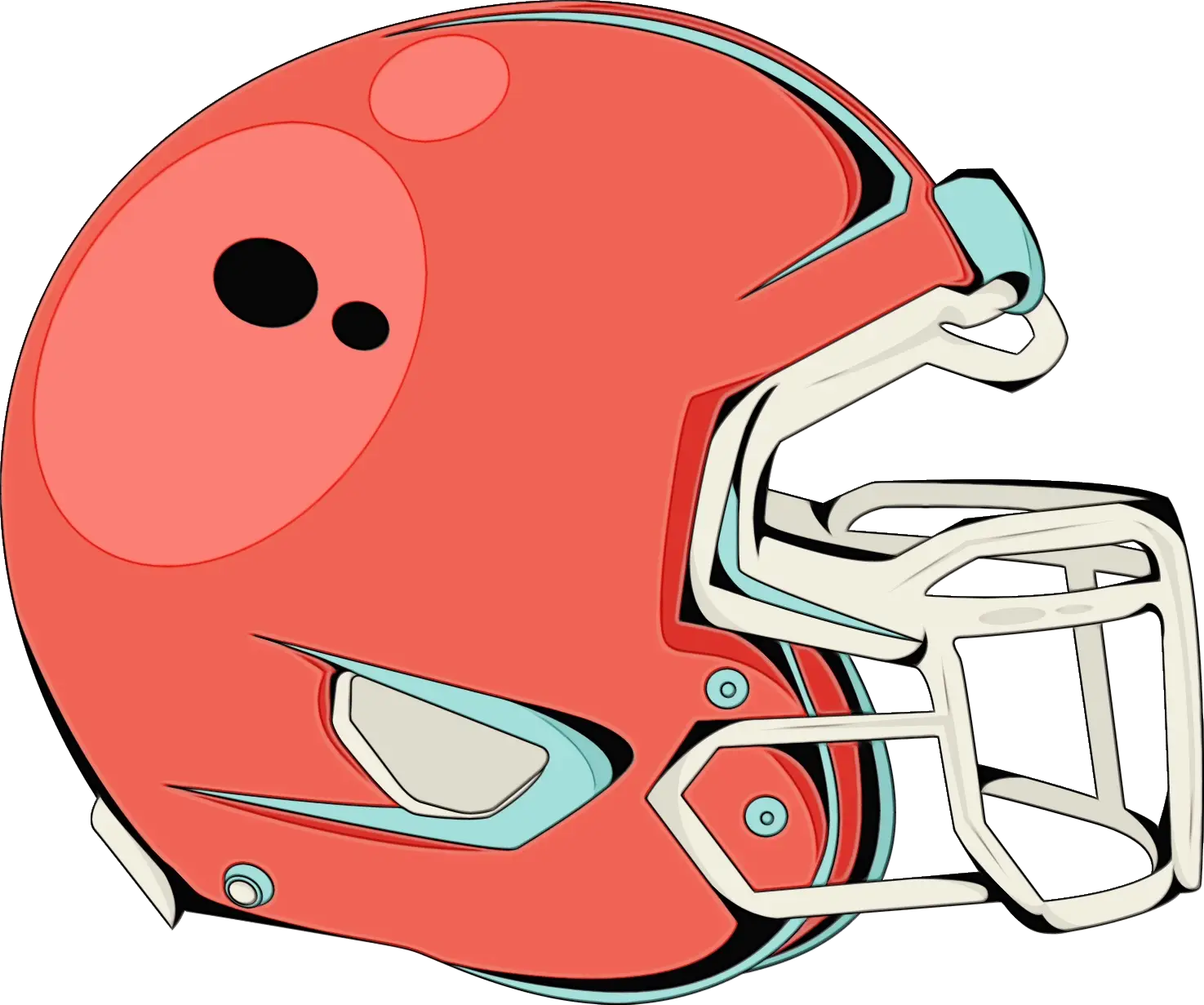 Red Football Helmet Illustration