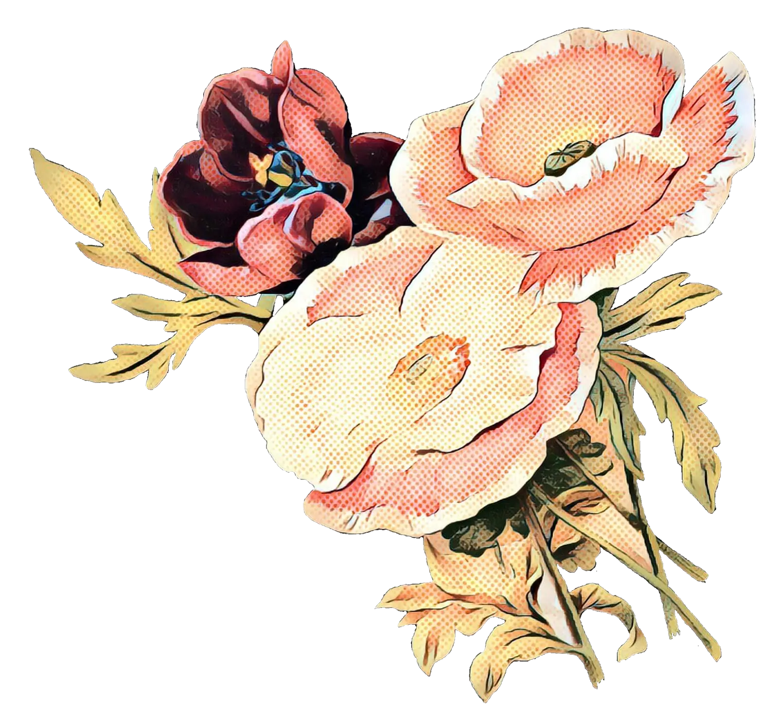 Vintage Flower Bouquet Sketch Illustration