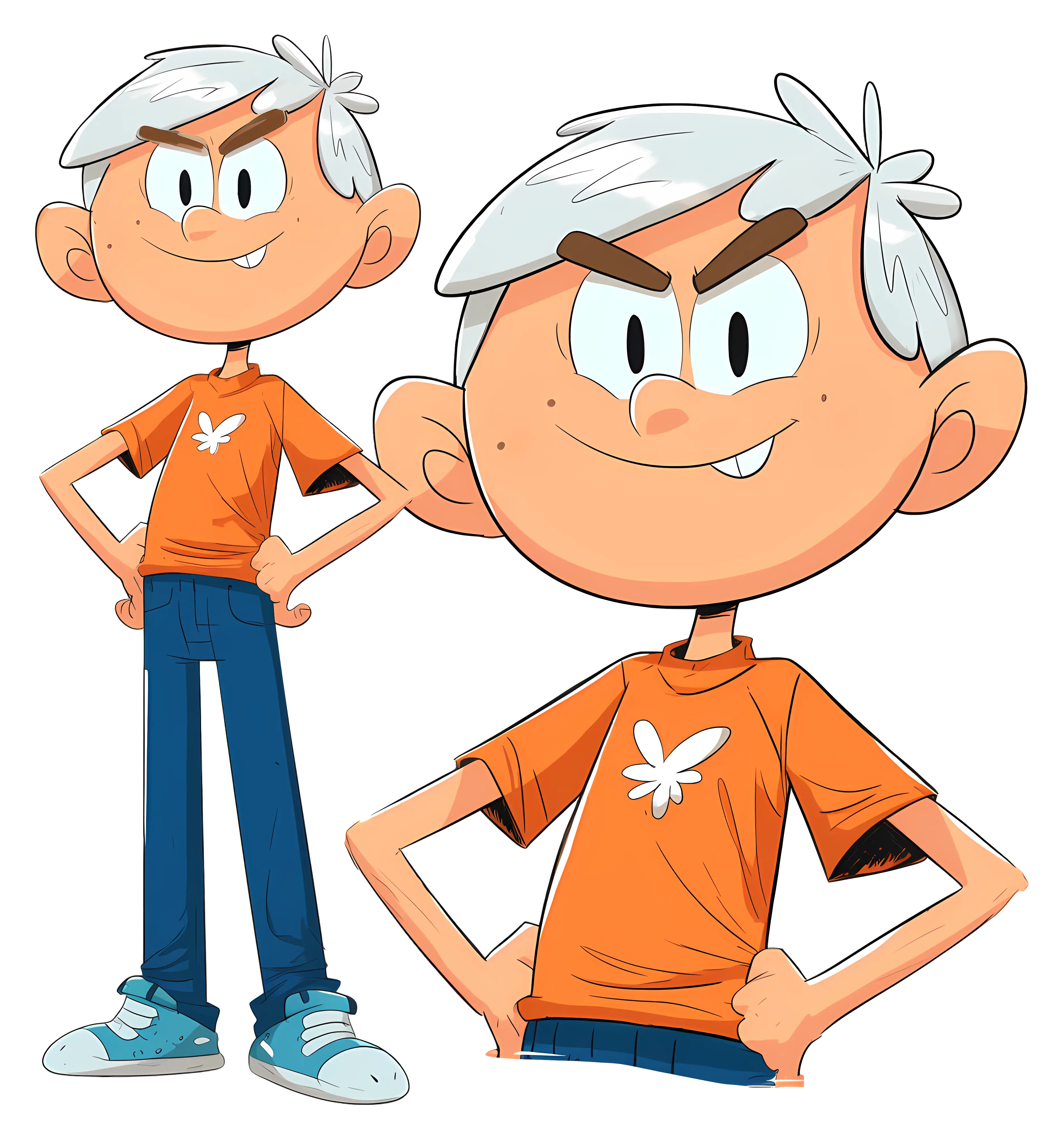 Cartoon Boy in Orange Shirt