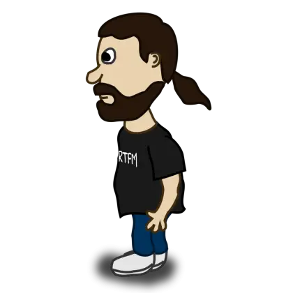 Cartoon Man Standing Sideways