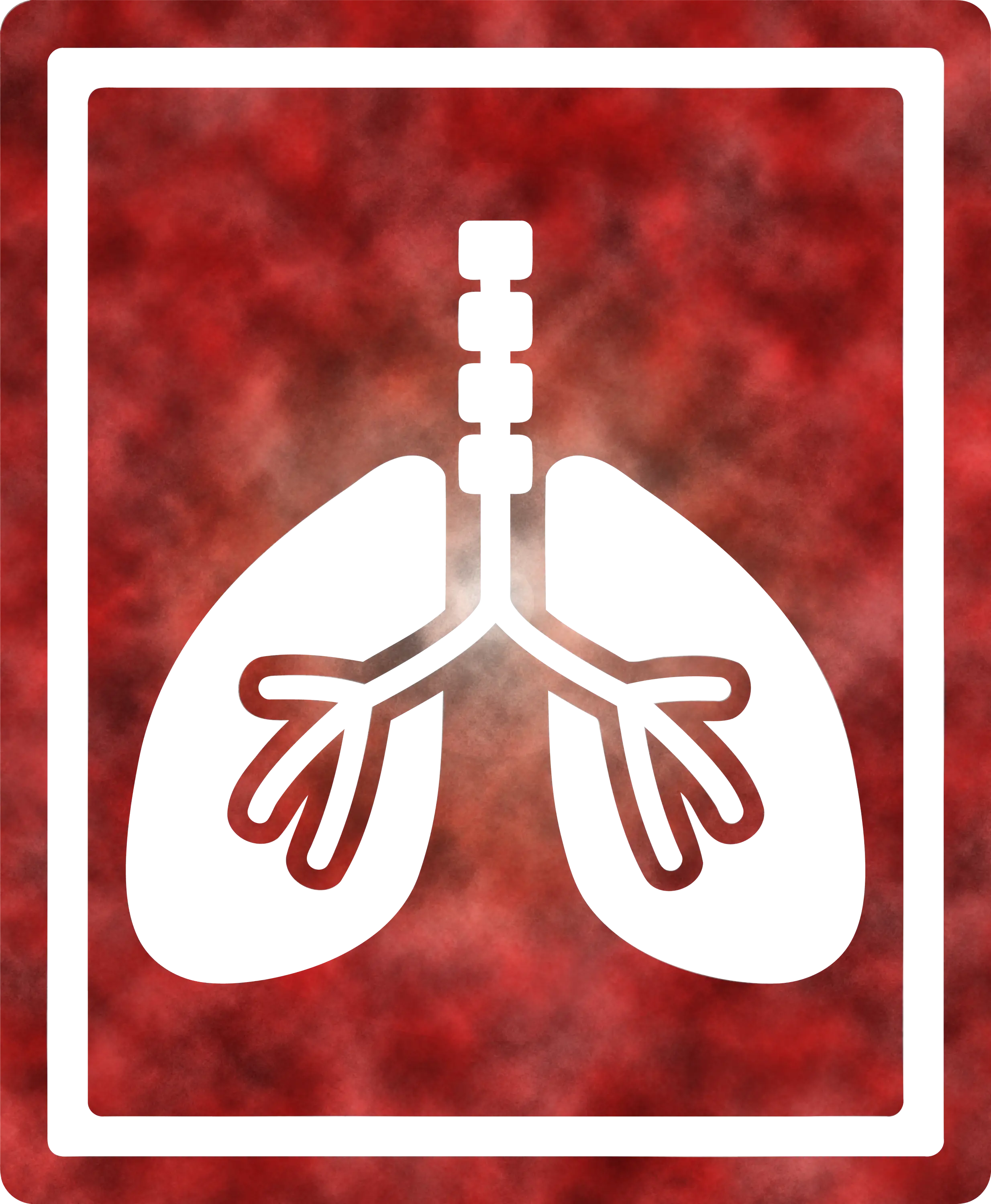 Lung Medical Illustration on Red Fog Background