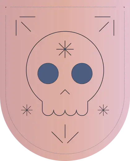 Pink Skull Emblem with Stars