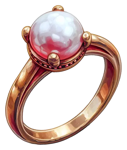 Golden Ring with White Pearl