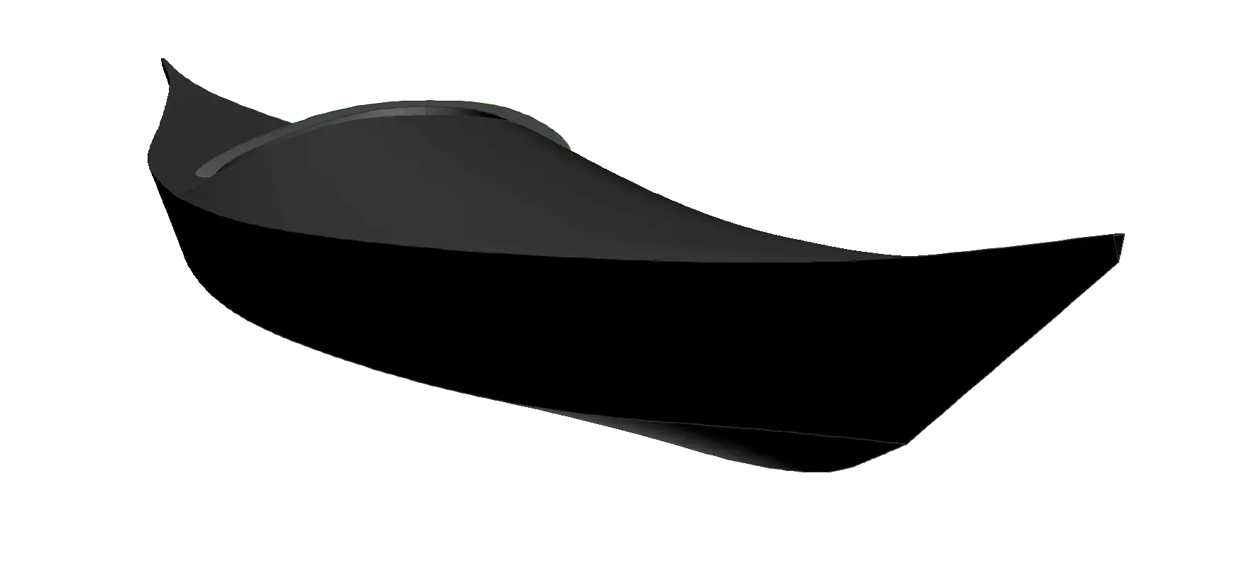 Black Abstract 3D Object with Minimalist Design