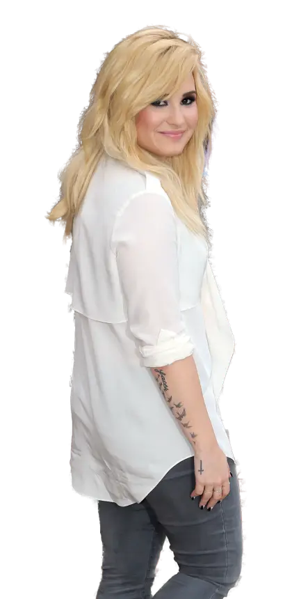 Blonde-Haired Woman in White Shirt and Tattoos