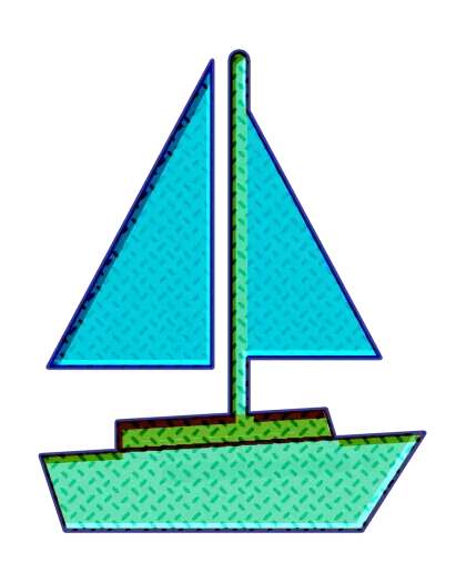 Colorful Sailboat Icon Representing Sailing Adventures