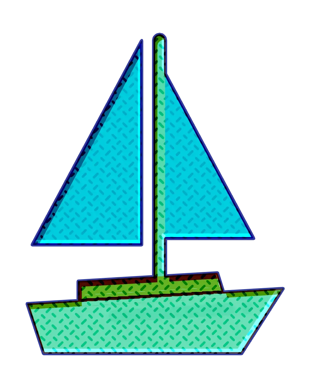 Colorful Sailboat Icon Representing Sailing Adventures