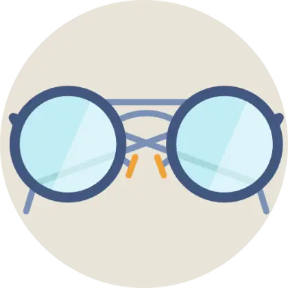 Round Spectacles with Blue Frames