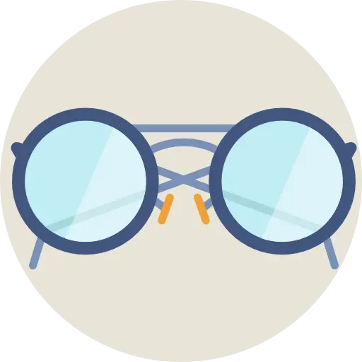 Round Spectacles with Blue Frames