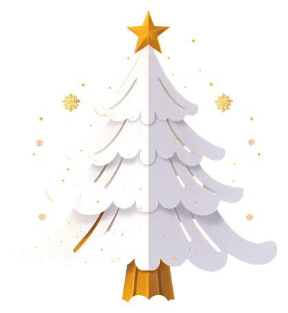 White Christmas Tree with Gold Star