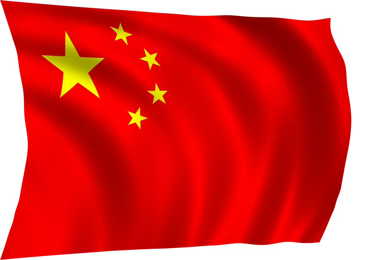 China National Flag with Red Background and Yellow Stars