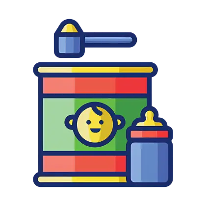 Colorful Formula Can with Bottle