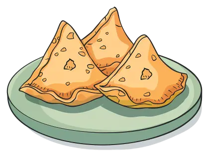 Samosas on Plate