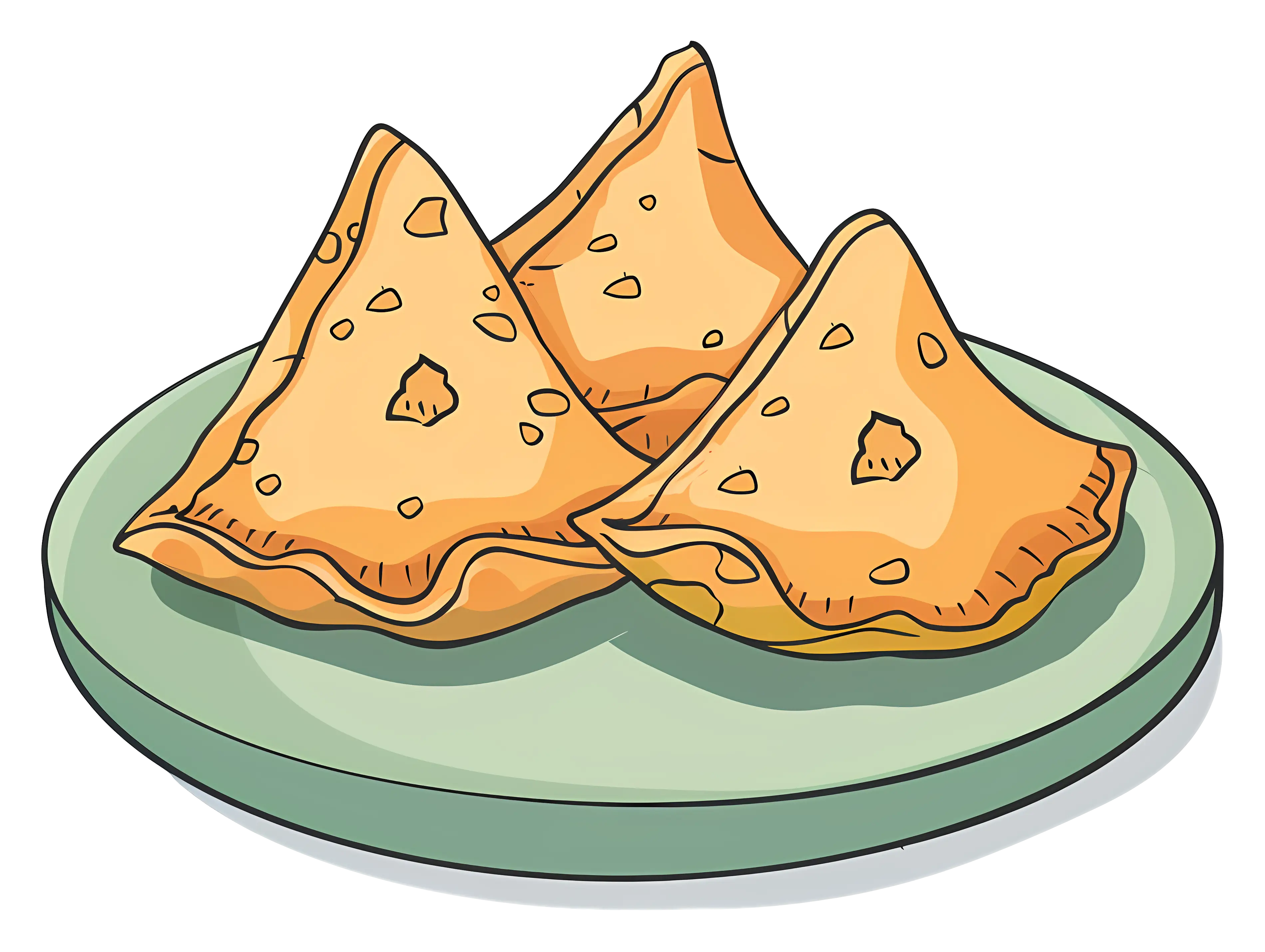 Samosas on Plate