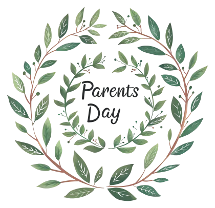 Parents Day Wreath with Green Leaves