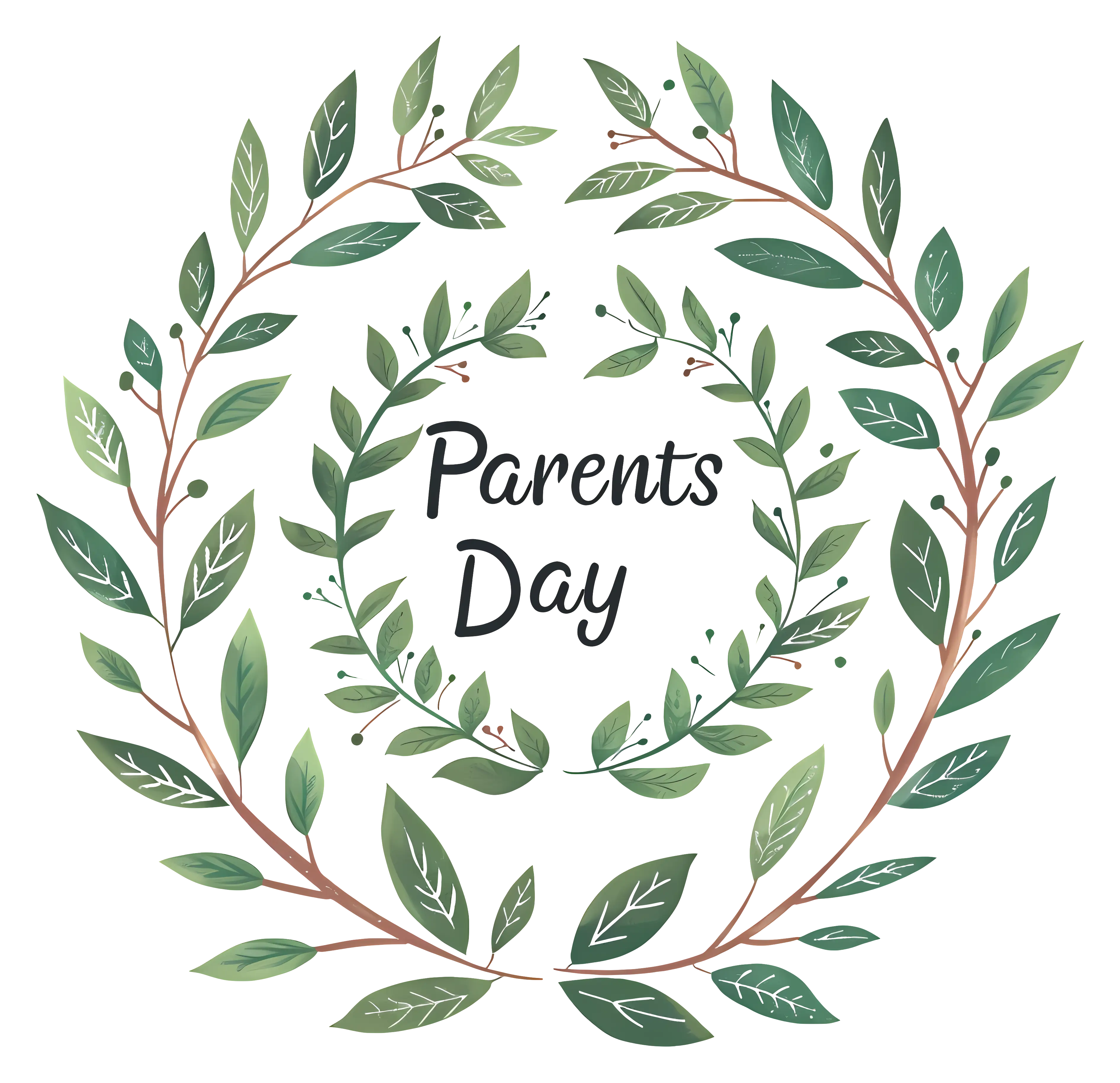 Parents Day Wreath with Green Leaves