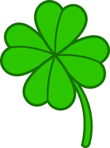 Bright Green Four-Leaf Clover Illustration