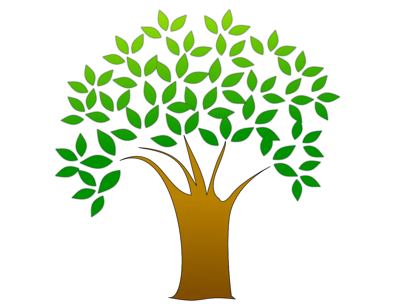 Green Tree Illustration with Lush Leaves