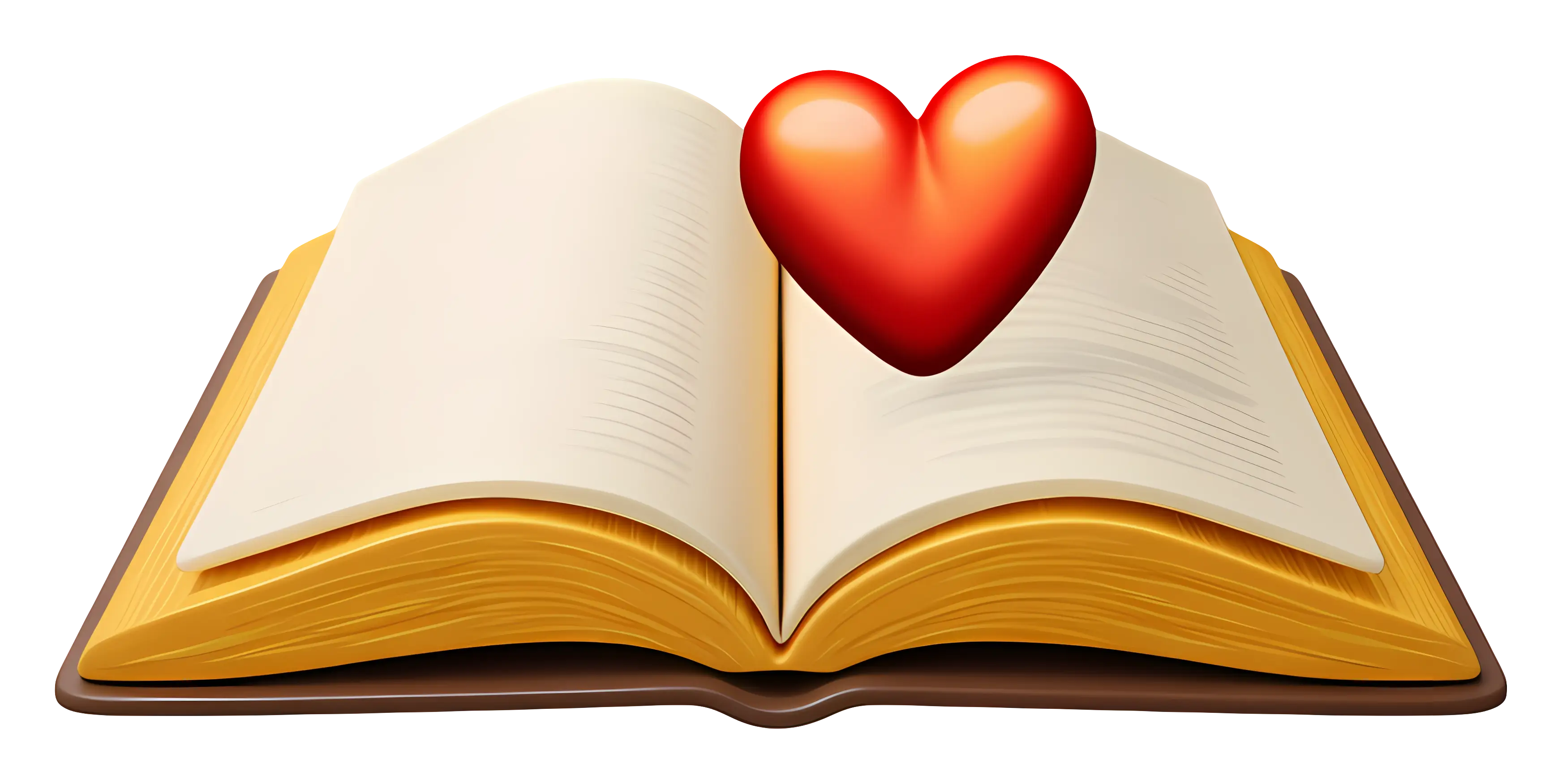 Open Book with Heart Illustration
