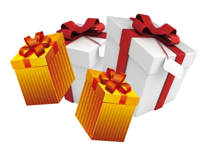 Stack of White and Yellow Gift Boxes
