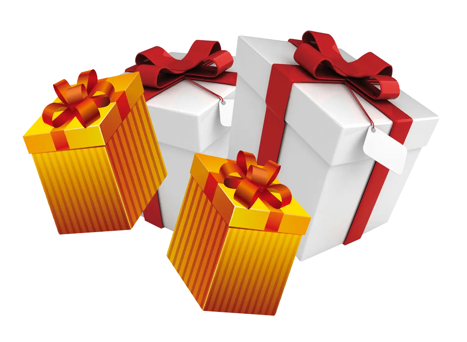 Stack of White and Yellow Gift Boxes